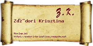 Zádori Krisztina névjegykártya